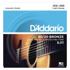 D'Addario 80/20 Bronze Acoustic Lite Guitar Strings EJ11 D'Addario 80/20 Bronze Acoustic Lite Guitar Strings EJ11
